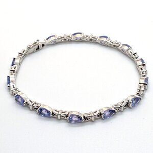 Tanzanite 7" 14K White Gold Bracelet